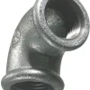 Vinkel galvaniseret 3/4" - muffe/muffe 90 gr.