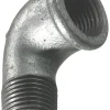 Vinkel galvaniseret 1/2" - muffe/nippel 90 gr.